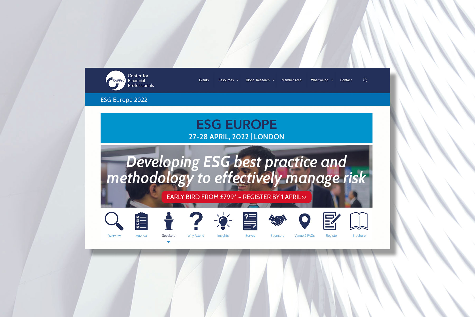 ZRE Speaking at ESG Europe, London, 27 April