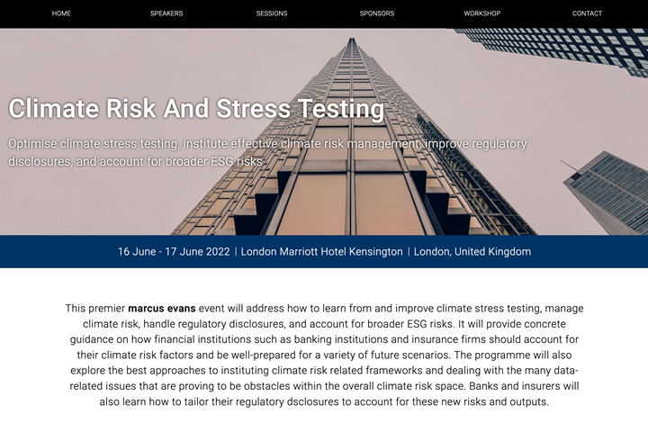 ZRE Speaking at Climate Risk and Stress Testing, London, 16 June